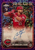 2024 Topps Chrome Rookie Autographs #RACEN Christian Encarnacion-Strand Purple Speckle Refractor Baseball Card