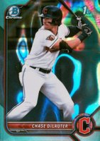2022 Bowman Draft #BDC49 Chase Delauter Chrome-Aqua Lava Refractor Baseball Card