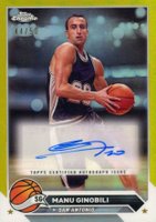 2023 Topps Chrome Topps Chrome Autographs #CGMG Manu Ginobili Gold Refractor Basketball Card