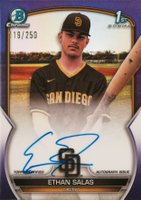 2023 Bowman Chrome Prospect Autographs #CPAESS Ethan Salas Purple Refractor Baseball Card