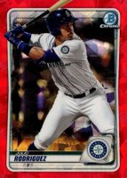 2020 Bowman Chrome Sapphire Edition #BCP19 Julio Rodriguez Red Baseball Card