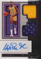 2019 Panini One and One Dual Jersey Autographs #MJN Magic Johnson Basketball Card