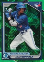 2024 Bowman Sapphire Edition Chrome Prospects #BCP142 Arjun Nimmala Green Baseball Card