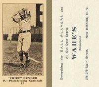 1916 Wares #13 Chief Bender Baseball Card