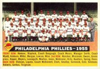 1956 Topps #72d Philadelphia Phillies 1955 Date Baseball Card