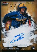 2024 Topps Finest Finest Autographs #FAJC Jackson Chourio Gold Refractor Baseball Card