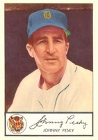 1953 Glendale Hot Dogs Tigers #24 Johnny Pesky Baseball Card