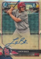 2018 Bowman Draft Chrome Draft Picks Autographs #CDALB Luken Baker Superfractor 1/1 Baseball Card