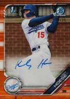 2019 Bowman Draft Chrome Draft Picks Autograph #CDAKH Kody Hoese Orange Refractor Baseball Card