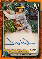 2024 Bowman Chrome Prospect Autographs #CPAJWI Jacob Wilson Orange Shimmer Refractor Baseball Card