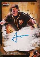 2024 Topps Finest Finest Autographs #FAJM Jackson Merrill Gold Refractor Baseball Card