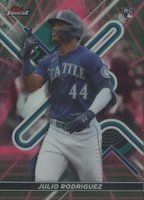 2022 Topps Finest #23 Julio Rodriguez Red/Black Vapor Refractor Baseball Card