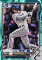 2021 Bowman Draft #BDC47 Bobby Witt Jr. Chrome-Aqua Lava Refractor Baseball Card