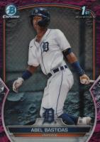 2023 Bowman Chrome Prospects #BCP113 Abel Bastidas Fuchsia Lunar Crater Refractor Baseball Card
