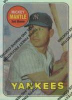 1996 Topps Mantle Finest #19 1969 Topps Reprint Refractor w/Coating Baseball Card