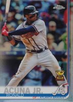 2019 Topps Chrome #117 Ronald Acuna Jr. Batting-Refractor Baseball Card