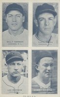 1936 Exhibits Four-on-one #14 Galan/Hartnett/Herman/Warneke Baseball Card