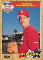 1987 Topps Tiffany #605 Todd Worrell All-Star Baseball Card