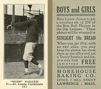 1916 Morehouse Baking #153 Slim Sallee Baseball Card