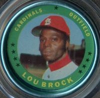1971 Topps Coins #87 Lou Brock Baseball Card