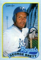 1989 O-Pee-Chee Box Panels-Hand Cut #A George Brett Baseball Card