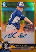 2018 Bowman Prospects Autographs Chrome #MGO MacKenzie Gore Gold Refractor Baseball Card
