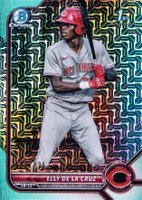 2022 Bowman Mega Box Chrome #50 Elly de La Cruz Aqua Refractor Baseball Card