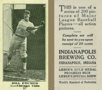 1916 Indianapolis Brewing #57 Bill Fischer Baseball Card