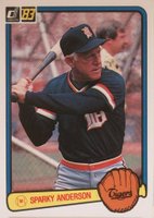1983 Donruss #533 Sparky Anderson Bio Print Black on Yellow Baseball Card