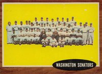 1962 Topps #206 Washington Senators Team Baseball Card