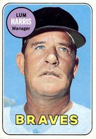 1969 Topps #196 Lum Harris Baseball Card