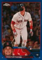 2023 Topps Chrome Logofractor Edition #174 Triston Casas Blue Refractor Baseball Card