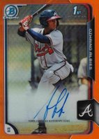 2015 Bowman Prospect Autographs #OAL Ozzie Albies Chrome-Orange Refractor Baseball Card