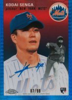 2023 Topps Chrome Platinum Anniversary Autographs #KSE Kodai Senga Blue Prism Baseball Card