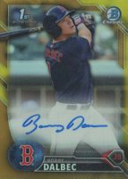 2016 Bowman Draft Chrome Draft Picks Autographs #CDABD Bobby Dalbec Gold Refractor Baseball Card