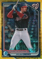 2024 Bowman Mega Box Chrome Prospects #193 Dylan Crews Yellow Refractor Baseball Card
