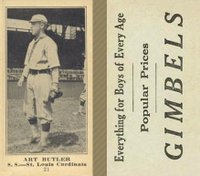 1916 Gimbels #21 Art Butler Baseball Card