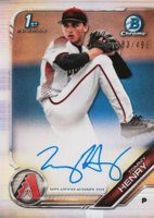2019 Bowman Draft Chrome Draft Picks Autograph #CDATH Tommy Henry Refractor Baseball Card