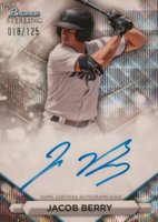 2023 Bowman Sterling Prospect Autographs #PAJB Jacob Berry Wave Baseball Card