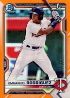 2021 Bowman Chrome Prospects #BCP207 Emmanuel Rodriguez Orange Refractor-25 Baseball Card