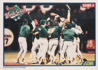 1990 Score #703 WS Game 4/Wrap-up Baseball Card