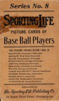 1910 Sporting Life # Envelope Baseball Card