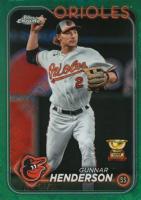 2024 Topps Chrome Logofractor Edition #36 Gunnar Henderson Green Refractor Baseball Card