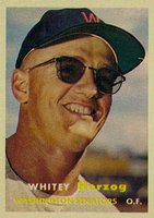 1957 Topps #29 Whitey Herzog Baseball Card