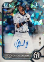 2022 Bowman Chrome Prospect Autographs #CPAOC Oswaldo Cabrera Atomic Refractor Baseball Card