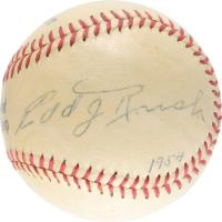 1999 Hall of Fame Autographs # Edd Roush Ball Baseball Card