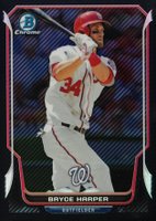 2014 Bowman Chrome #175 Bryce Harper Carbon Fiber Refractor Baseball Card
