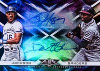 2022 Topps Fire Dual Autographs #DAJS Bo Jackson/Deion Sanders Baseball Card