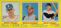 1970 Transogram Hand Cut # Denny McLain/Reggie Jackson/Boog Powell Panel Baseball Card