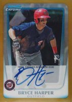 2011 Bowman Chrome Prospects #BCP111 Bryce Harper Gold Refractor-Autograph Baseball Card